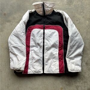 Vintage 90s DownEast Black, White, and Red Puffer Jacket